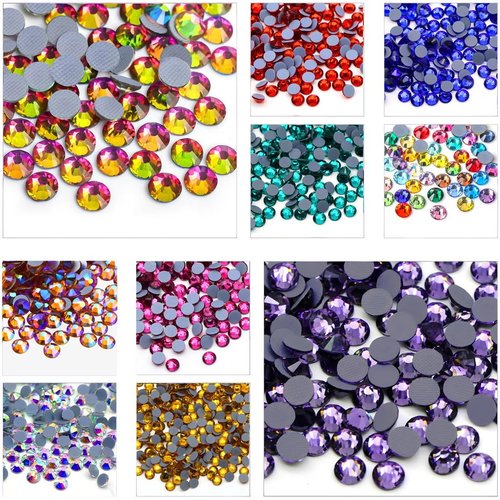 Hotfix Rhinestones Flatback Glass Rhinestone 1440PCS SS20 4.6-4.8MM Round Gems for Nails Art Glitter Crystals Stone DIY Bags Clothes Shoes (Mixed Colors)