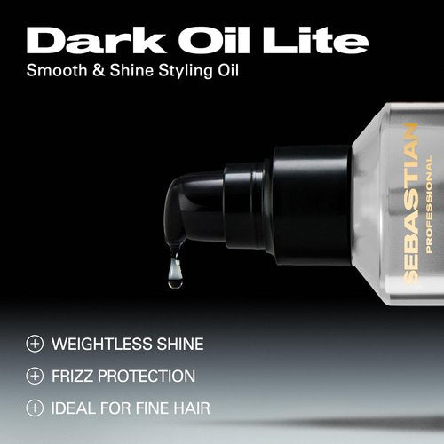 Sebastian Professional Dark Oil Lite - Ultra Light Styling Oil for Effortless Shine | 1 fl oz
