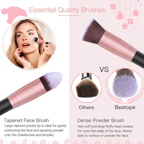 Makeup Brushes Makeup Brush Set - 16 Pcs BESTOPE PRO Premium Synthetic Foundation Concealers Eye Shadows Make Up Brushes set,Eyeliner Brushes(Black)
