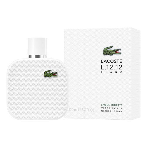 Lacoste L.12.12 Blanc Eau de Toilette - Woody Aromatic Men's Fragrance - Grapefruit, Tuberose & Vetiver Notes