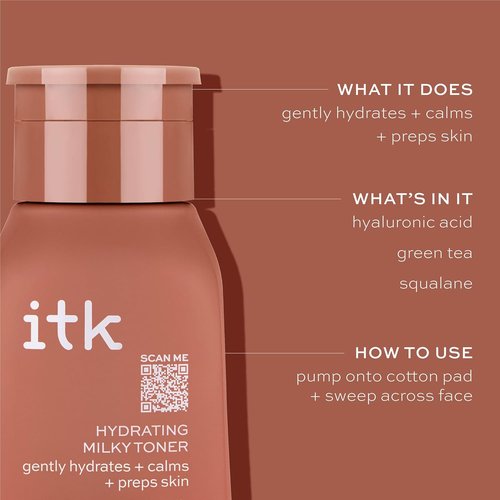 ITK Hydrating Hyaluronic Acid Face Toner - Soothing Green Tea & Squalane for Dry Skin | 5 oz.