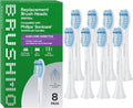 Brushmo Replacement Toothbrush Heads - Extra Soft Dupont Bristles for Sensitive Teeth | Compatible with Philips Sonicare | 8 Standard Heads in White