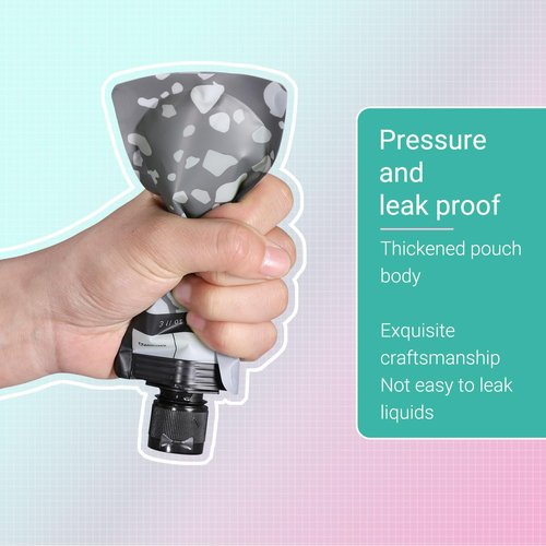 ASEVAT 3 oz 6pack Leak Proof Empty Squeeze Pouches Refillable Travel Size Containers Liquid Pouch Cosmetic Container TSA Approved Bag