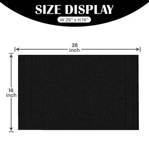 Reed&Pick 24 Pack Black Hand Towels 100% Cotton Spa Towels 16x26 inches Highly Absorbable Facial, Gym, Hair and Face Towels in Bulk