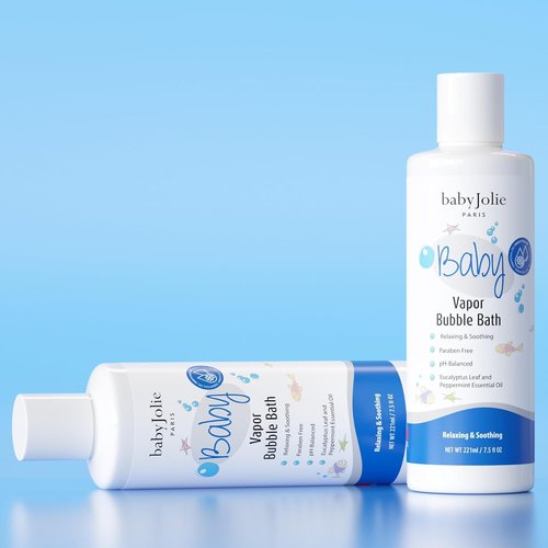 Baby Jolie Vapor Bubble Bath - Aromatherapy for Stuffy Nose & Cough Relief | 7.5 oz with Eucalyptus & Peppermint Extract