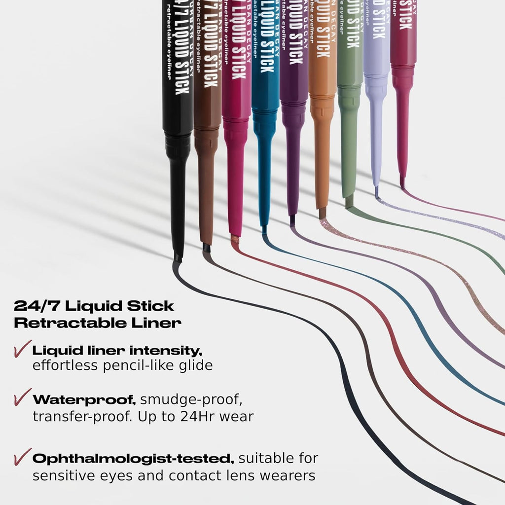 Urban Decay 24/7 Liquid Stick Waterproof Eyeliner - Smudge-Proof & Long-Lasting, Dual-Ended with Brush - 0.012 oz