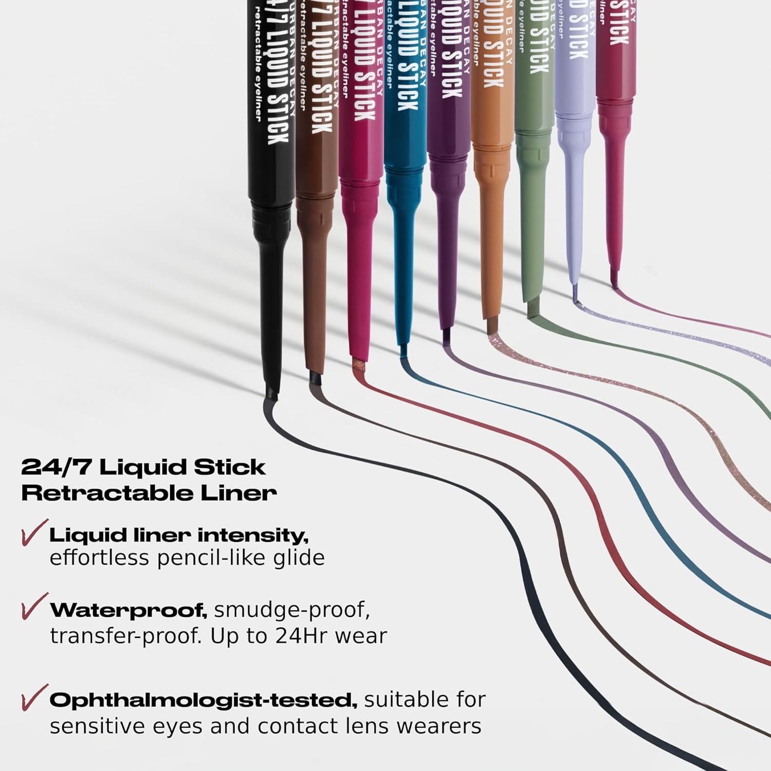 Urban Decay 24/7 Liquid Stick Waterproof Eyeliner - Smudge-Proof & Long-Lasting, Dual-Ended with Brush - 0.012 oz