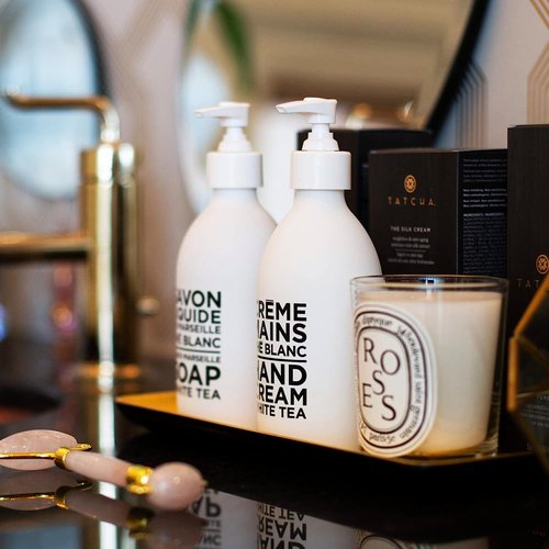 Compagnie de Provence Luxury Hand Cream - White Tea Scent - 10 Fl Oz Glass Pump Bottle