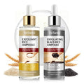 Black Rice Exfoliant and White Rice Ampoule Exfoliant, Peel Shot Glow Exfoliating Face Serum, Korean Skin Care Soft Exfoliating Body Scrub Dead Skin Cells, Blackheads Remover For All Skin Types 100ml