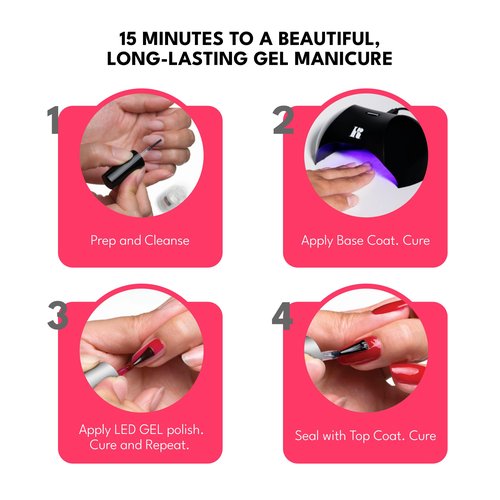 RC Red Carpet Manicure Fortify & Protect LED Gel Base Coat – Strengthens Nails with Vitamin A & Biotin, Prevents Brittleness, Long-Lasting Gel Nail Protection for Healthier, Stronger Nails (0.3 Fl Oz)