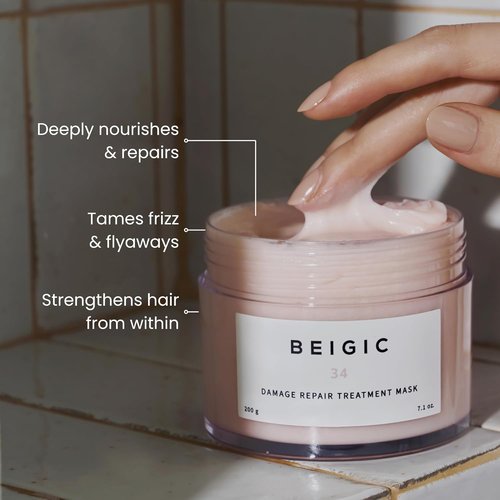 Beigic Damage Repair Treatment Mask - Vegan Deep Conditioning Hair Mask with Argan Oil & Vitamin E (7.1 fl oz)