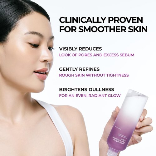 JUMISO Niacinamide 2% + PHA/BHA Pore Smoothing Toner (205ml/6.93 fl oz), 1% TXA + Glutathione, Glass Skin Prep, Gentle Exfoliation for Textured Skin, Unscented, Korean Skincare