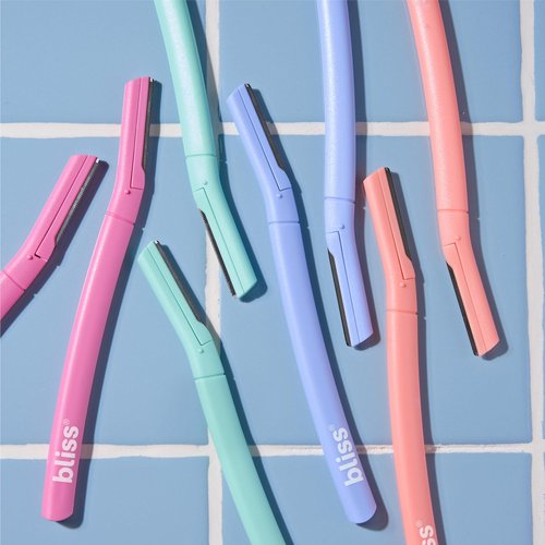 Bliss Stainless Steel Disposable Dermaplaning Tools | Facial Exfoliator and Eyebrow Razor to Dermaplane Peach Fuzz - 2 Pack -16 count
