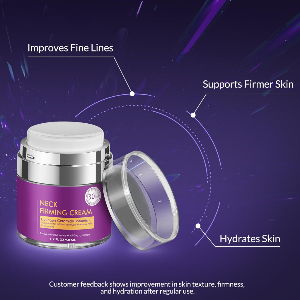 YTDB Neck Cream for Tightening and Firming, Fast-Absorbing Anti-Aging Neck & Face Cream with Collagen & Peptides, Visible Results in Days, Daily Moisturizing for Neck, Face & Chest, 1.7 Fl Oz
