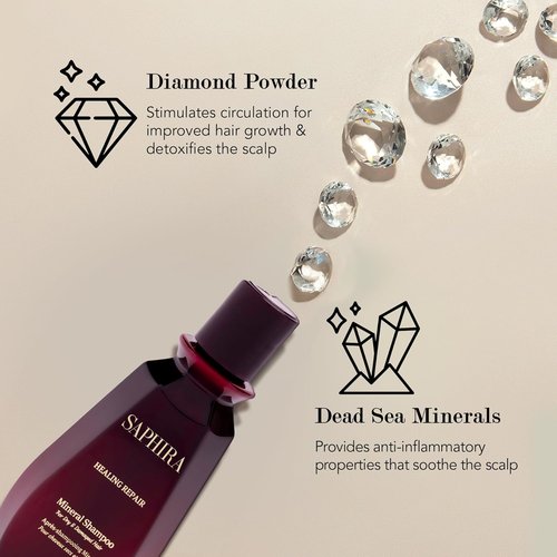 Saphira Dead Sea Minerals Shampoo - Sulfate-Free Hydrating & Nourishing Formula for All Hair Types
