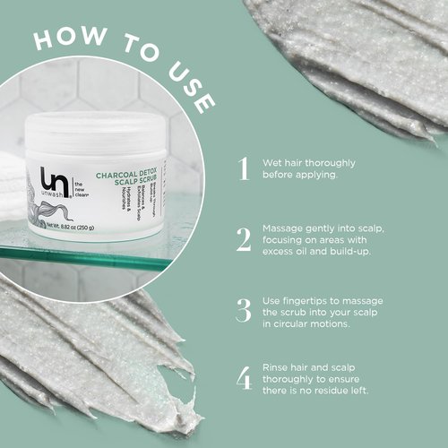 Unwash Charcoal Detox Scalp Scrub - Detoxify & Exfoliate Dry, Itchy Scalps | Paraben-Free, 8.82 oz
