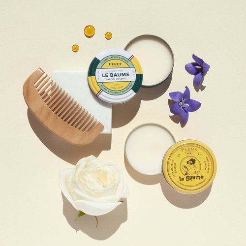 Féret Parfumeur Le Baume Multi-Purpose Balm – Rose Poudré – Deeply Hydrating Moisturizer for Dry Cracked Skin, Lips & Cuticles - Natural Lip Balm with Shea Butter & Honey – 50ml/1.7 Ounce