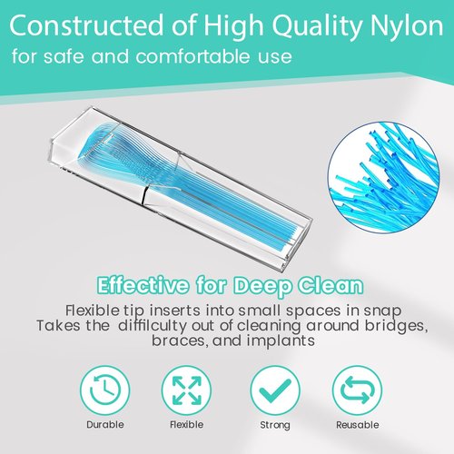 Floss Threaders 400 Count/4 Pack, with 2 Pack of 50M Mint-Flavored Waxed Dental Floss, for Braces, Bridges, Implants, Permanent Retainer
