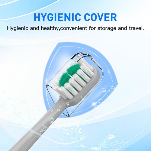 Replacement Brush Heads Compatible with AquaSonic icon Electric Toothbrush, 10 Pack, Stone
