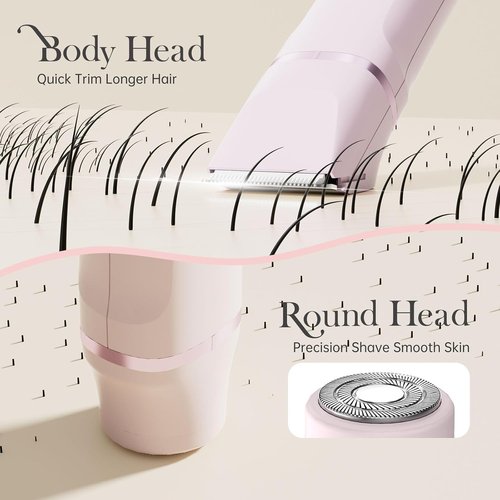 Risina Bikini Trimmer for Women - Painless Cordless Electric Razor for Smooth Skin | IPX7 Waterproof, Easy to Clean, Ceramic Blade