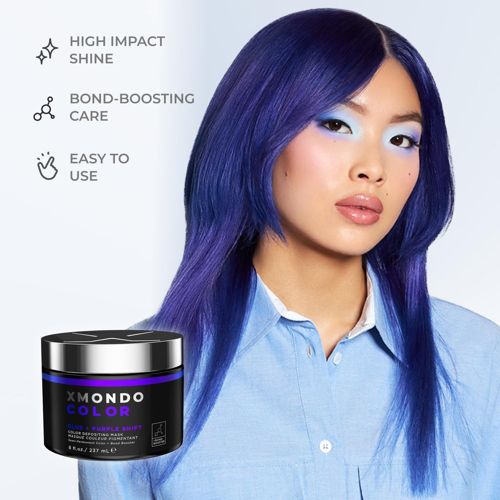 XMONDO Color Blue & Purple Shade Shift - Bond Booster & Hyaluronic Acid Hair Dye, 8 oz