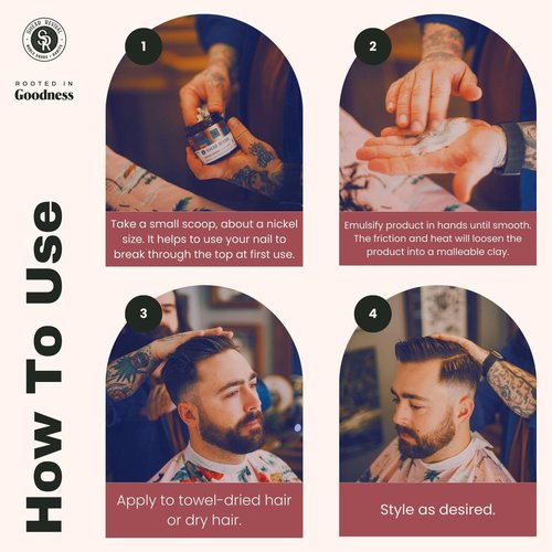 Shear Revival Clay Pomade for Men & Women - Vegan Strong Hold, Matte Finish, 3.4oz | Orange & Oakmoss Scent