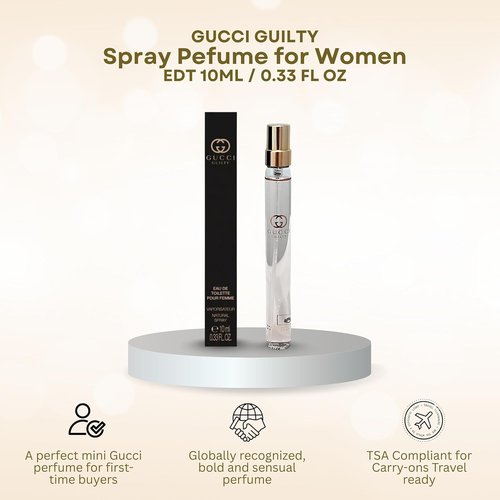 Gucci Guilty Women's Perfume - Travel Spray EDT 0.33 Fl Oz | Elegant Fragrance for On-the-Go