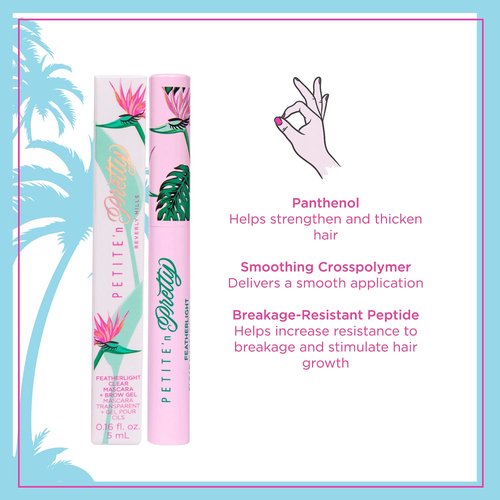 Petite 'n Pretty Clear Mascara & Brow Gel - Dual Purpose Non-Toxic Makeup for Kids & Teens - Featherlight Finish