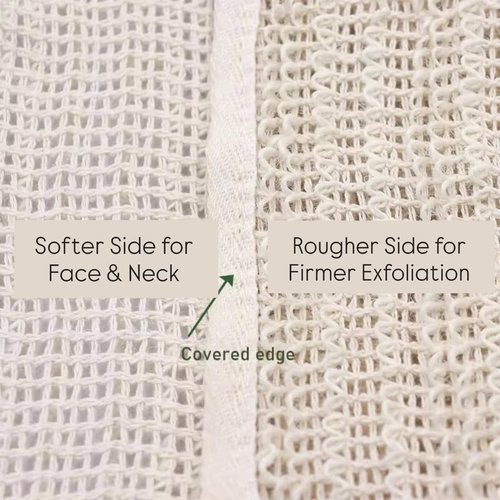 100% Natural Sisal Washcloth. Gentle Exfoliation for Smoother Skin. Durable & Reusable for Face & Body. 100% Biodegradable. Removes Dead Skin Cells and Dirt (3 Pcs)