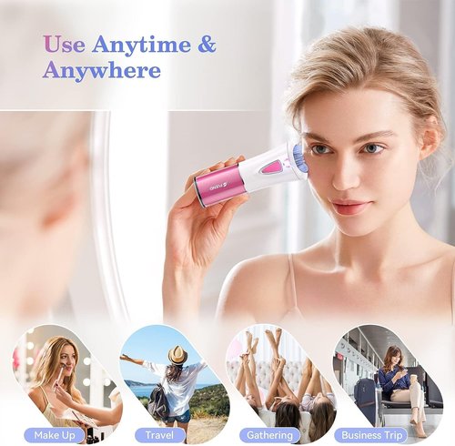 Mini Epilator, Facial Hair Remover for Women, Full Body Smooth Glide Epilator, Portable Electric Lady Shaver for Face, Armpits, Arms, Bikini, and Legs, with 9-Tweezers with LED for Precision