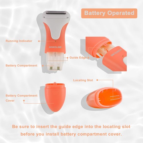 Kokoline Women's Electric Shaver & Trimmer,Wet Dry Painless Razor for Legs,Bikini, Underarms, Hypoallergenic Foil Shaver with Bikini Trimmer,Cordless Waterproof for Shower Travel Gift,coral/bg7y