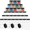 SZUAH 2 oz Jars with Lids 36Pack, Airtight Small Plastic Jars- 2 oz Plastic Containers with Lids for Lotion, Makeup, Ointments, Sample Containers, Slime & Beauty Products(60ml, Set of 36)