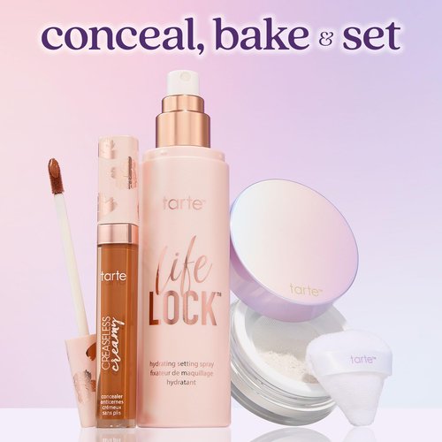 tarte life lock hydrating setting spray – 10-in-1 Weightless Mist to Hydrate & Lock Long-Lasting Makeup, Waterproof, Sweatproof & Transfer-Resistant, Vegan & Cruelty-Free, travel size