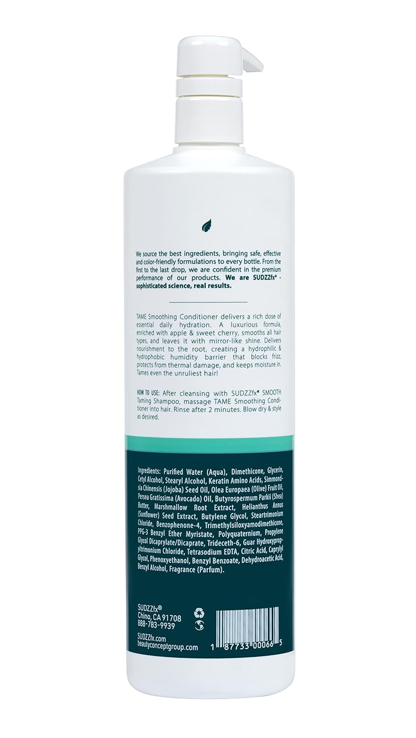 SUDZZFX TAME Smoothing Conditioner - Hydrating Hair Treatment for Frizz Control | 33.8 fl oz