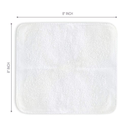 FabbPro Oshibori Moist Terry Cotton Refreshment Towels (100 Pack,8x8 Inches)-White Scented Pre-moistened Essential Oil Infused Towel to Use Hot or Cold – Unscented, Lavender, Lemon & Eucalyptus Scents