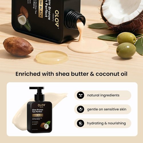 Skiennix Self Tanning Lotion - Natural Shea Butter & Coconut Oil Formula for Sensitive Skin | Customizable Medium Dark Tan (5.07 fl oz)