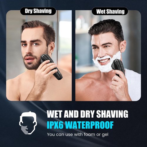 Brightup Electric Razor for Men Face, Wet & Dry Electric Shaver for Men with Pop-up Trimmer, Men's Razor with 4D Flex Precision Blades, USB Fast Charging, LED Display, Travel Lock, Storage Case