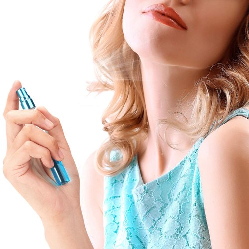 Skiennix Mini Travel Perfume Spray Bottles - 10ml Colorful Glass Atomizers | Refillable Fine Mist Sprayers - 6 Gradient Colors
