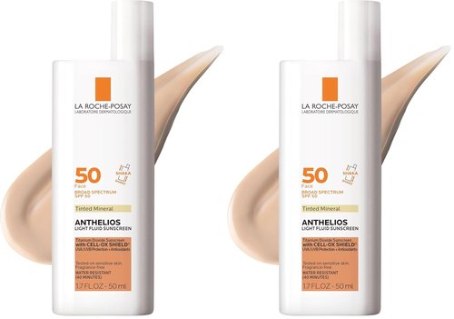 La Roche-Posay Anthelios 50 Tinted Mineral Sunscreen - Ultra Light Formula | 50ml/1.7oz (Pack of 2)