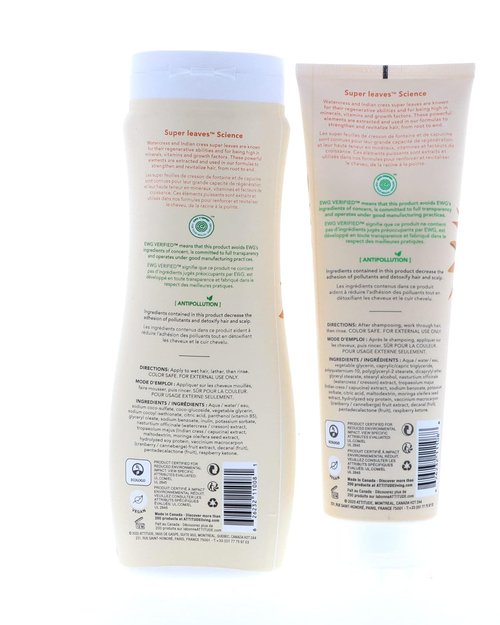 ATTITUDE Super Leaves Volume Shine Shampoo & Conditioner Bundle - Soy Protein, Cranberries, 16 Fl Oz & 8 Fl Oz
