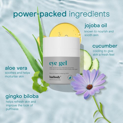 Baebody Under-Eye Gel - Cooling Cream for Dark Circles & Puffiness - Anti-Aging Hydration (50 ml)