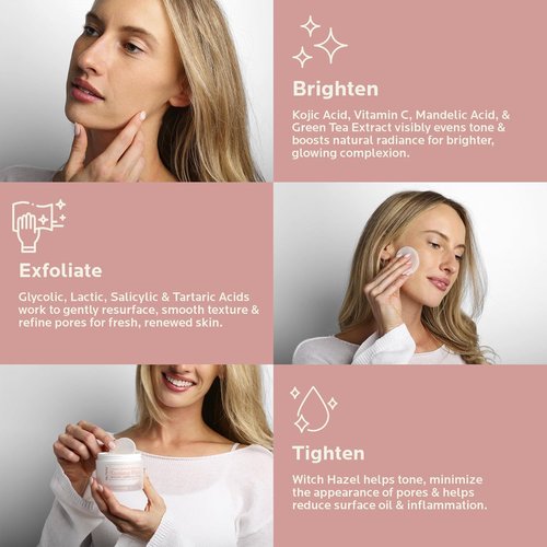 Regine Switzerland Toning & Exfoliating Face Pads - Clear Pores, Brighten Skin, Fade Dark Spots - 50 Count