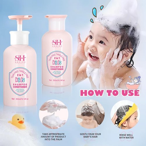 SEVICH Kids Shampoo & Conditioner 2-in-1 - Tear-Free, Hypoallergenic Formula for Sensitive Scalp | 10.14 fl oz (300ml)