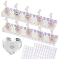 ESUOHYM Nail Stand For Press On Acrylic Strong Magnetic Nail Holder Kit For Painting Nails Tip Arts Display With 200PCS Double-Sided Tape And 1 Heart Shaped Acrylic Magnetic Presson Stand Aurora