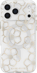 Case-Mate iPhone 17 Pro Max Case - Sparkly Floral Design with 12ft Drop Protection | MagSafe Compatible