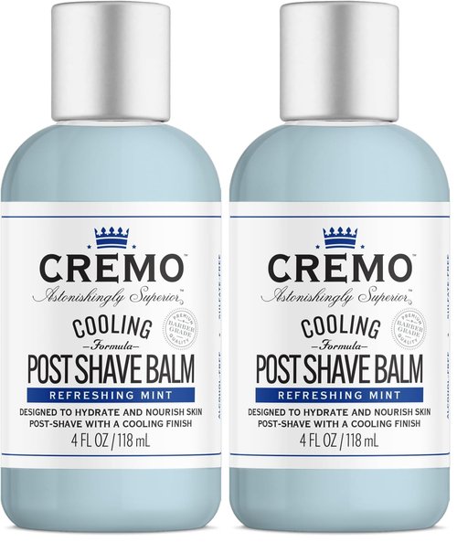 Cremo Cooling Formula Post Shave Balm,Soothes,Cools And Protects Skin From Shaving Irritation,Dryness and Razor Burn,4 Oz,(Pack of 2)