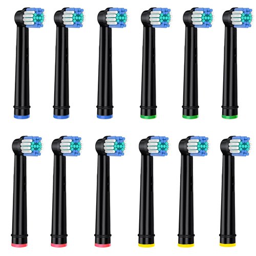 ARTCESAR Replacement Heads for Oral B,12 Pack Soft Electric Toothbrush Heads,Deep and Precise Cleaning for Oral B Braun Pro1000/1500/7500/3000/7000/8000/500 and More(Black)