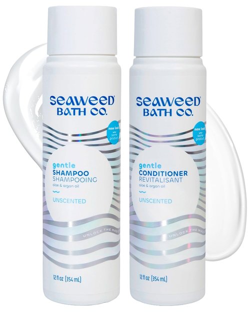 Seaweed Bath Co. Gentle Shampoo & Conditioner Set - Nourishing Hair Care for Sensitive Scalps - 12 oz (Pack of 2)