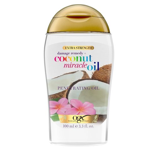 OGX Extra Strength Coconut Miracle Oil - Hydrating Anti-Frizz Hair Treatment for Coarse, Dry Hair | 3.3 Fl Oz