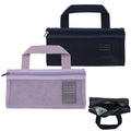 BQSAZHYJ 2Packs Mini Travel Toiletry Bags for Men and Women,Small Mesh Makeup Bag Portable Cosmetic Pouch Square Mesh Storage Bag Toothbrush Travel Bag with Zipper (navy blue and purple)